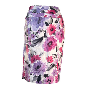 Dress Barn Multi Color Floral Pencil Skirt Cotton Banded Waist 4